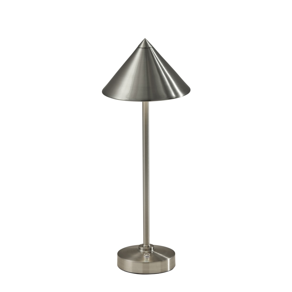 Adesso Ritchie LED Cordless Indoor/Outdoor Table Lamp, 16inH, Brushed Steel MPN:2601-22