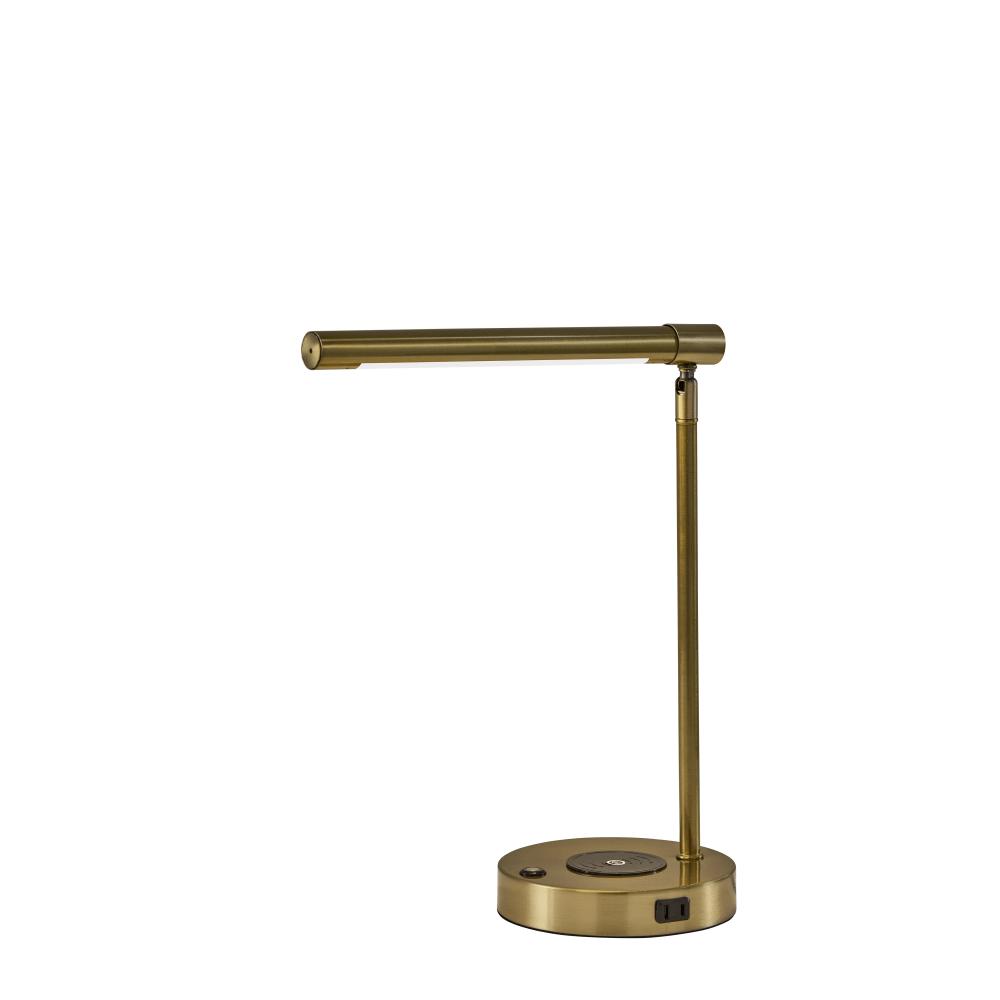 Adesso Dax LED Wireless Charging Desk Lamp, Antique Brass MPN:2611-21