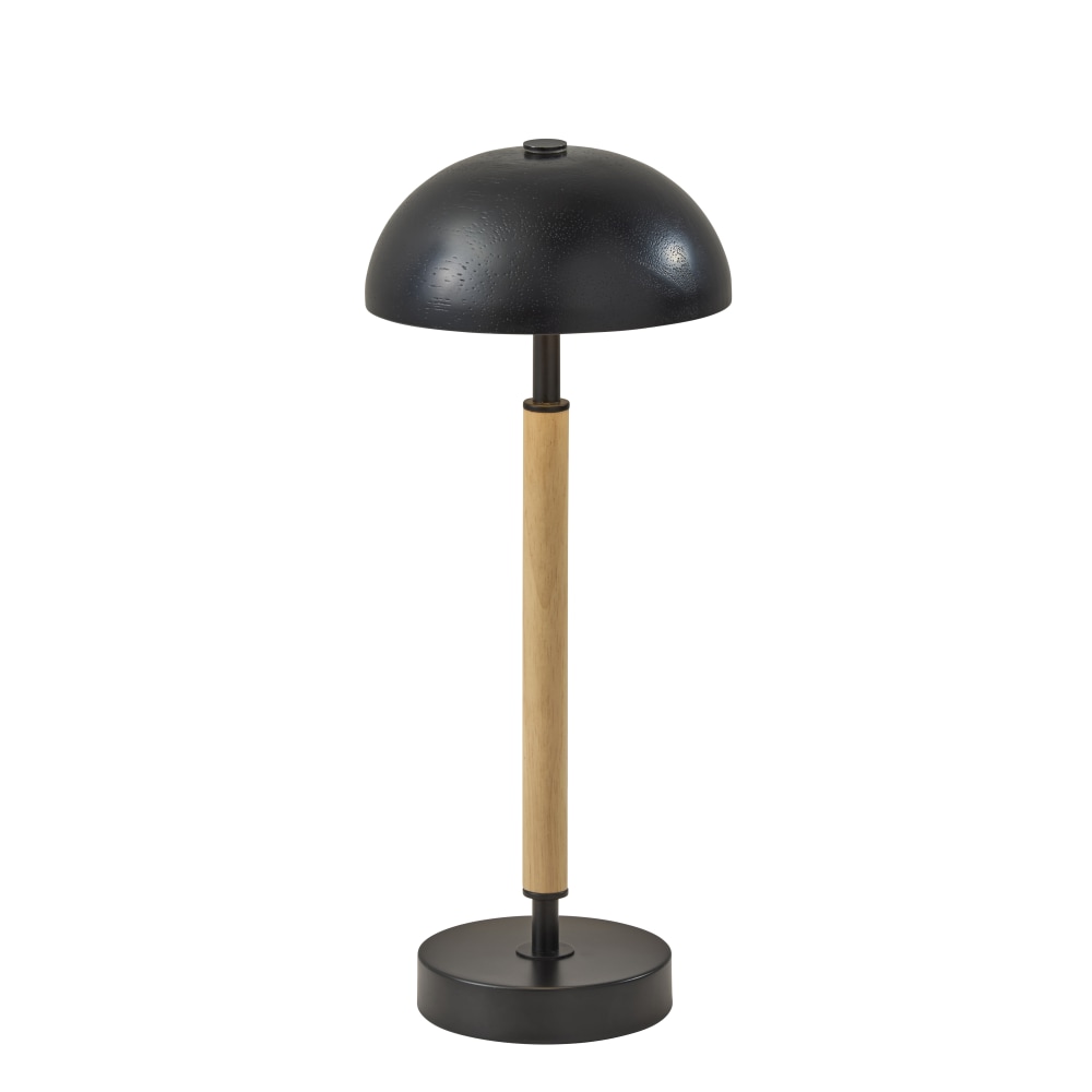 Adesso Ronny LED Cordless Table Lamp, 14-5/8inH, Black Shade/Natural & Black Base MPN:3064-12