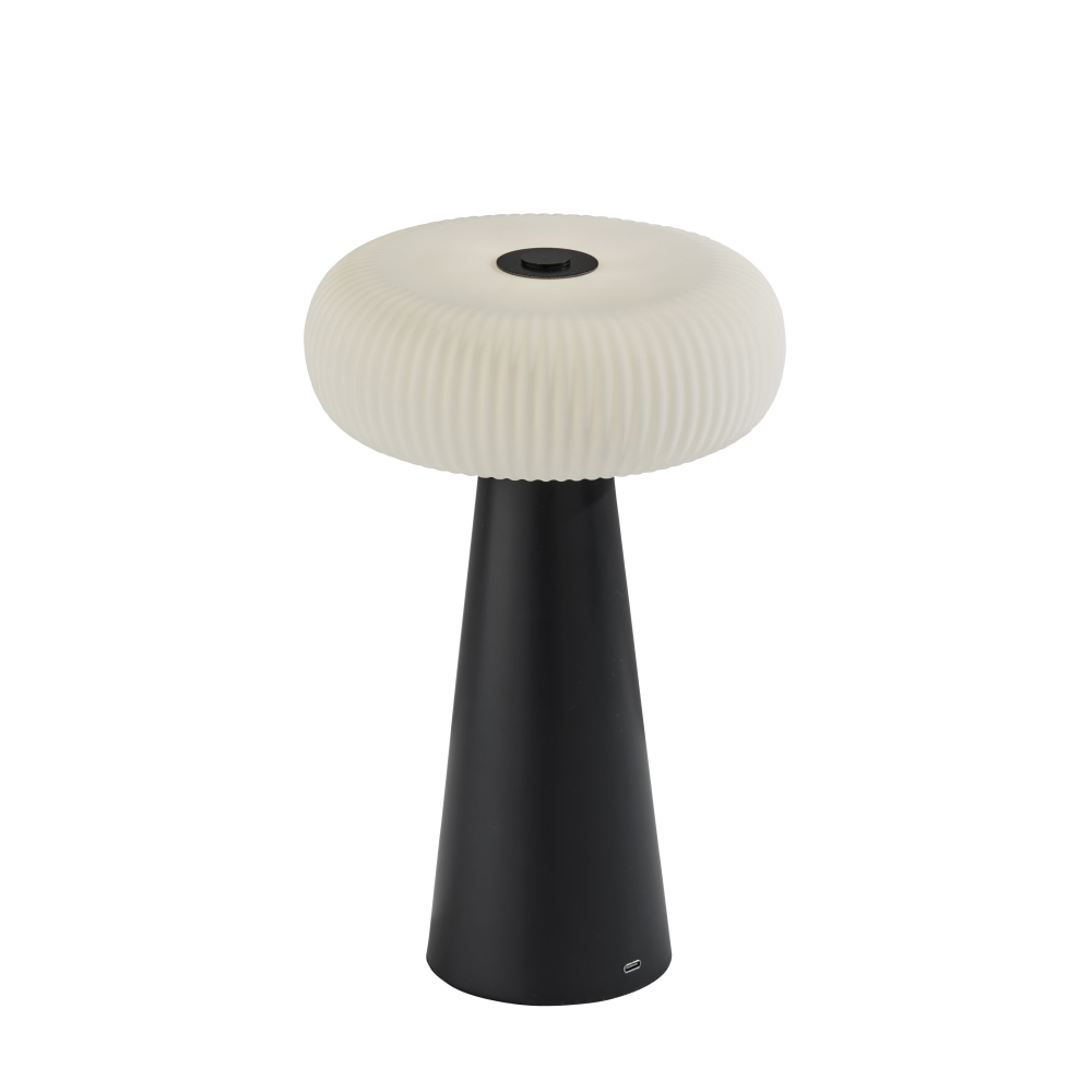 Adesso Ozzie LED Cordless Indoor/Outdoor Table Lamp, 11-1/4inH, White Shade/Black Base MPN:3114-01