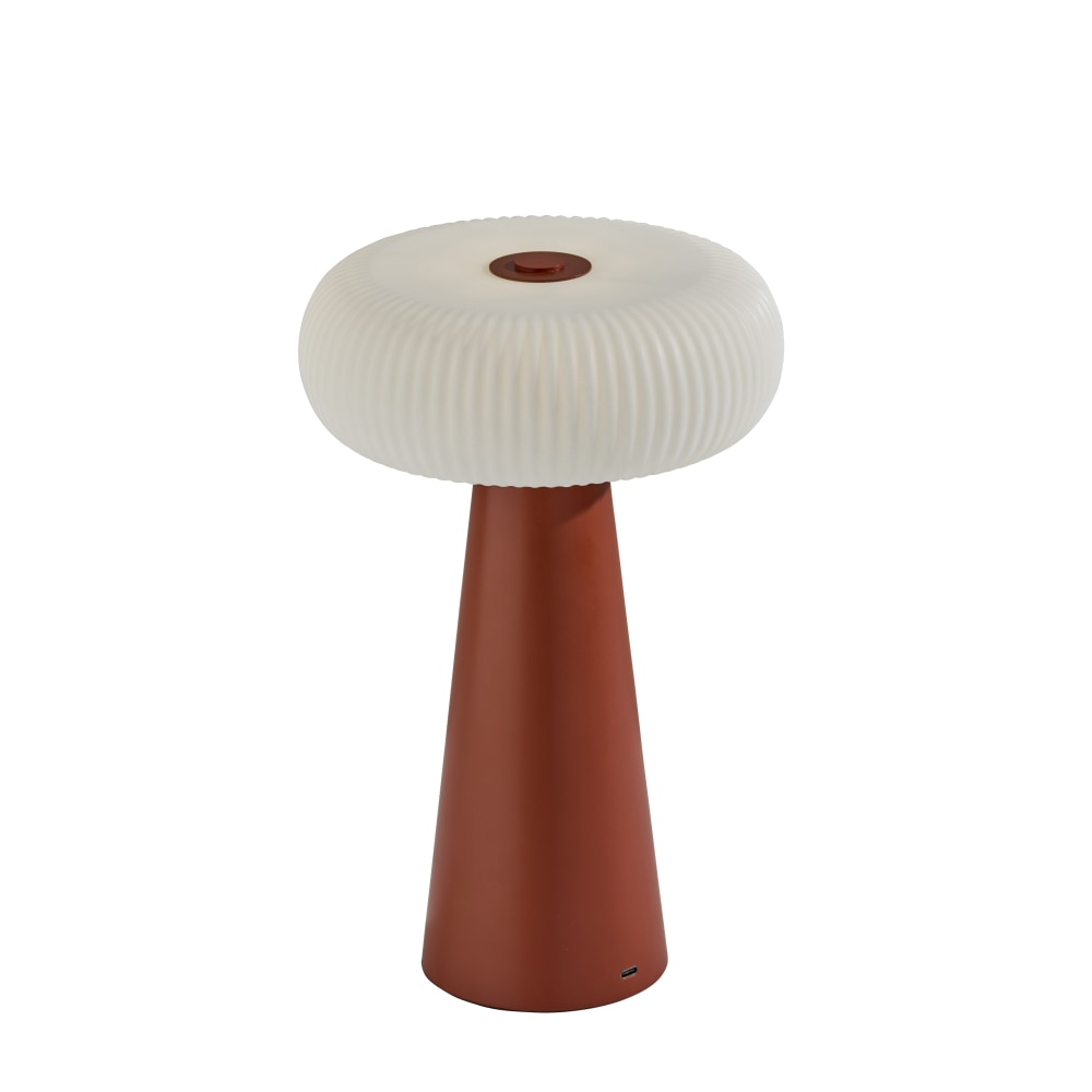 Adesso Ozzie LED Cordless Indoor/Outdoor Table Lamp, 11-1/4inH, White Shade/Reddish Brown Base MPN:3114-08