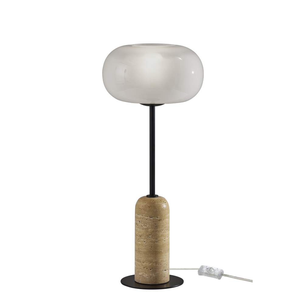 Adesso Byron Table Lamp, Black/White Glosted Glass Shade MPN:3139-01