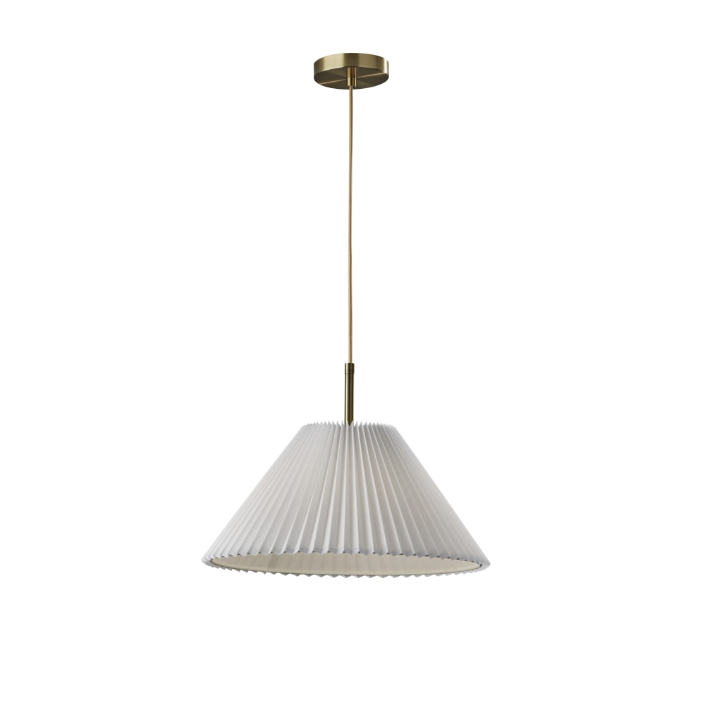 Adesso Scarlet Chandelier Pendant Lamp, 17inW, Off-White Shade/Antique Brass Base MPN:3803-21