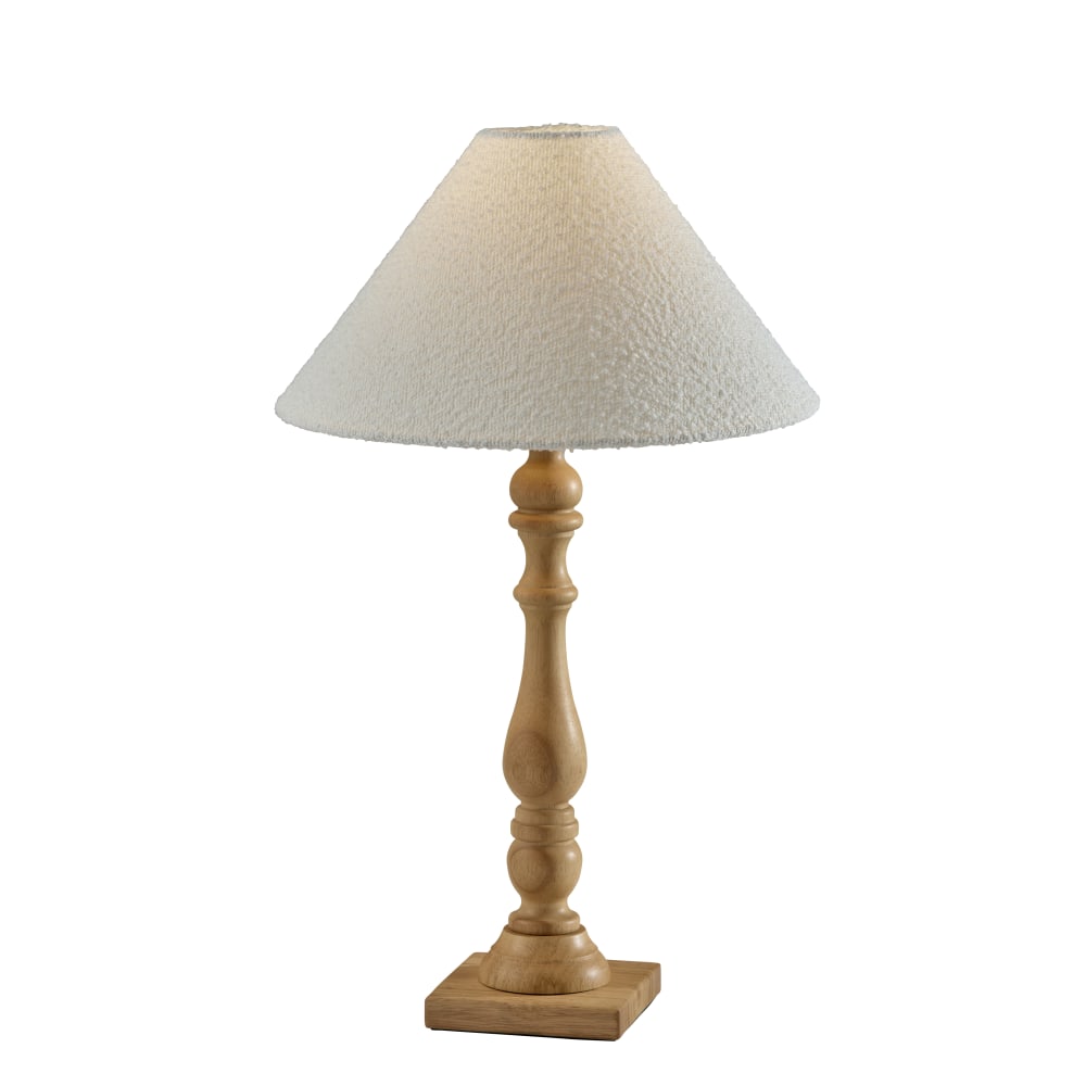 Adesso Rigby Table Lamp, 27inH, White Shade/Natural Base MPN:3886-12