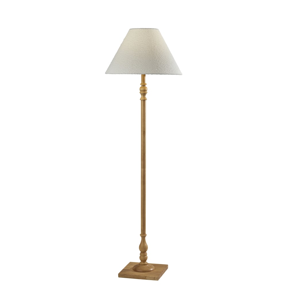 Adesso Rigby Floor Lamp, 59-1/2inH, White Shade/Natural Base MPN:3887-12