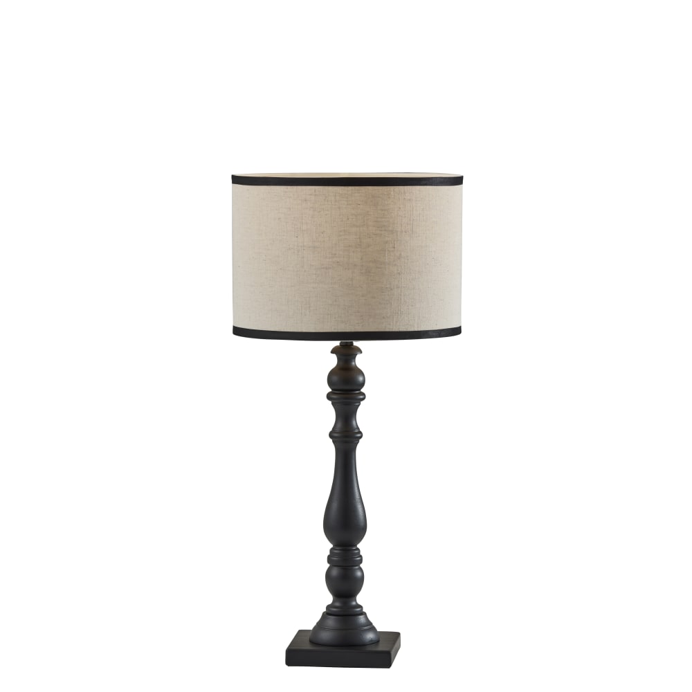 Adesso Zeek Table Lamp, 27-3/4inH, Cream Shade/Black Base MPN:3888-01