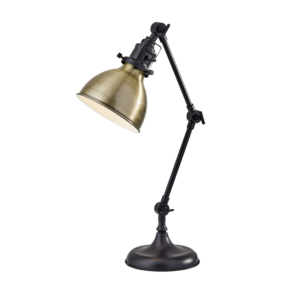 Adesso Simplee Alden Desk Lamp, 18-1/2inH, Antique Brass Shade/Antique Bronze Base MPN:3908-26