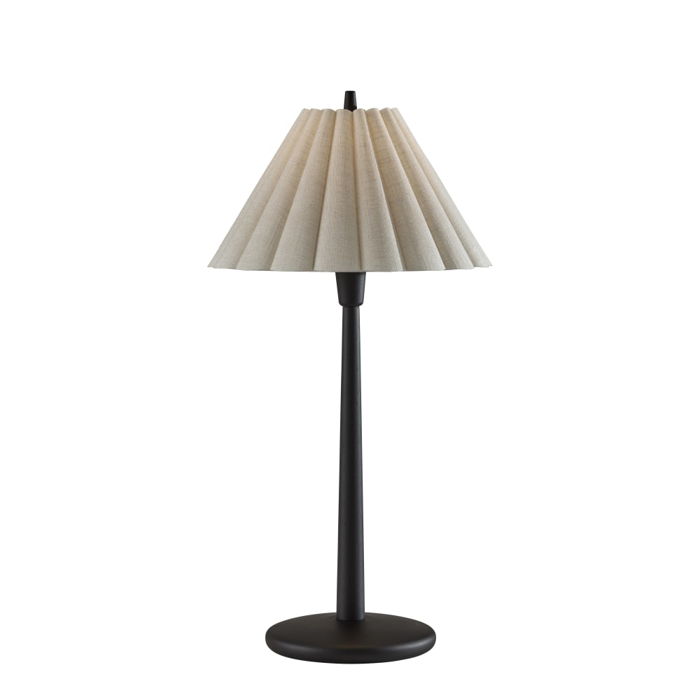 Adesso Scallop Table Lamp, Black/Cream Fabric Shade MPN:4143-01