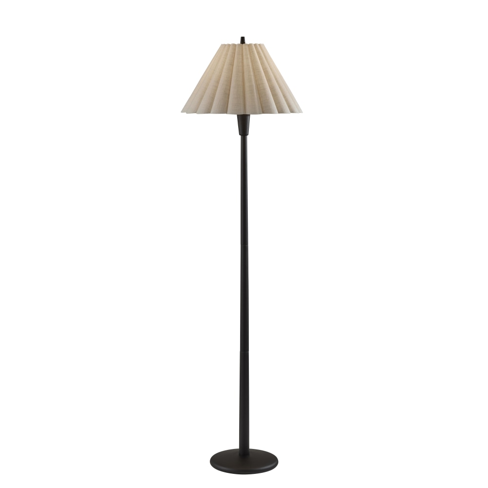Adesso Scallop Floor Lamp, Black/Cream Fabric Shade MPN:4146-01
