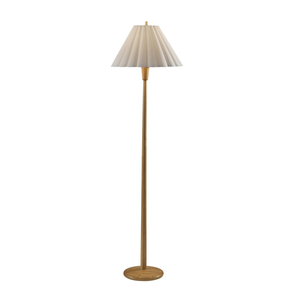 Adesso Scallop Floor Lamp, Natural/White Fabric Shade MPN:4146-12