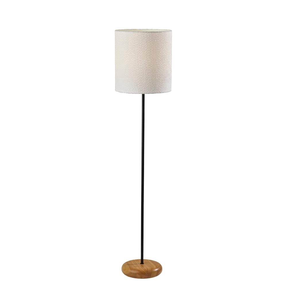 Adesso Brielle Floor Lamp, 62inH, White Shade/Natural Base MPN:4349-01