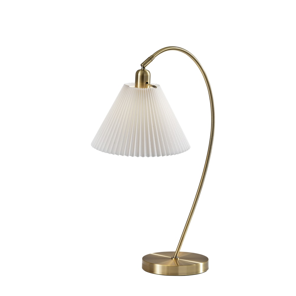 Adesso Delaney Table Lamp, 25-15/16inH, Off-White Shade/Antique Brass Base MPN:4350-21