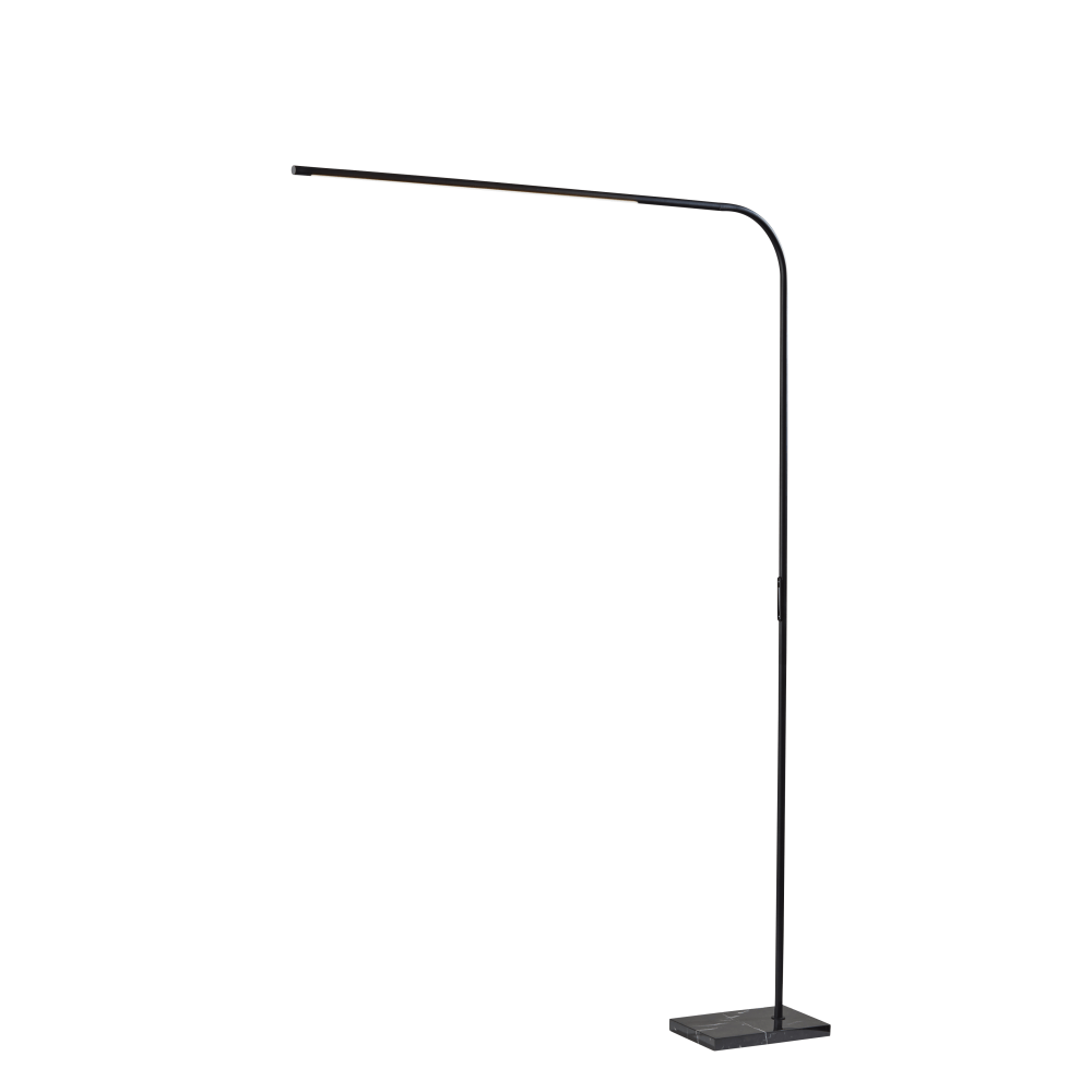 Adesso Cullen LED Arc Floor Lamp With Smart Switch, 74inH, Black Shade/Black Base MPN:4354-01