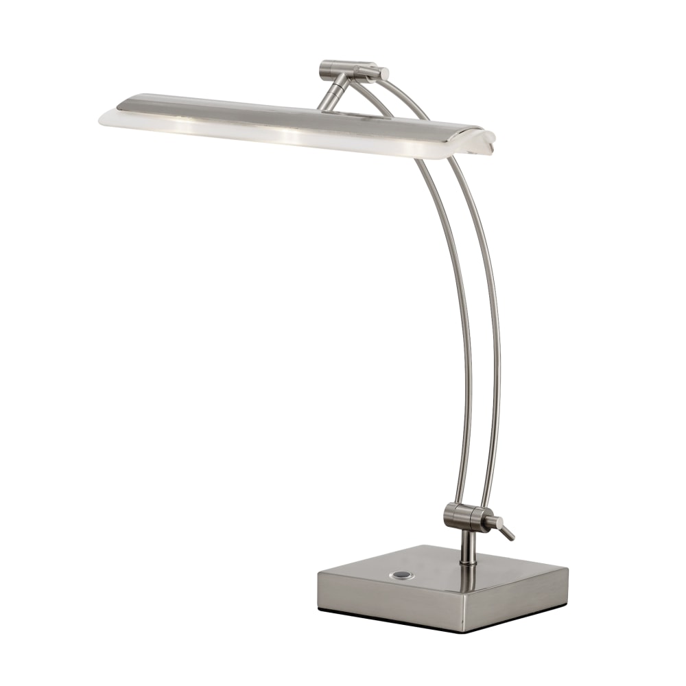 Adesso LED Bankers Desk Lamp, Adjustable Height, 13in-19in, Silver MPN:5090-22