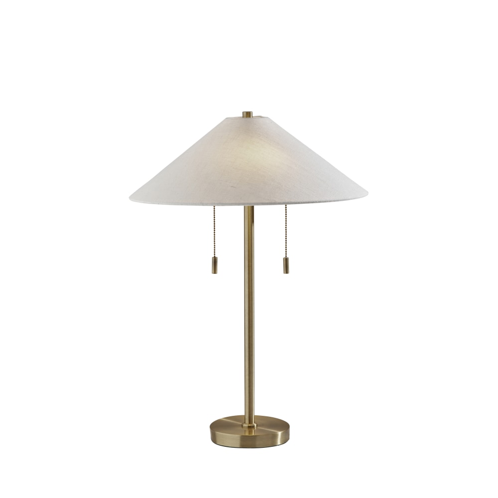 Adesso Claremont Table Lamp, 24inH, Off-White/Antique Brass MPN:9400-21
