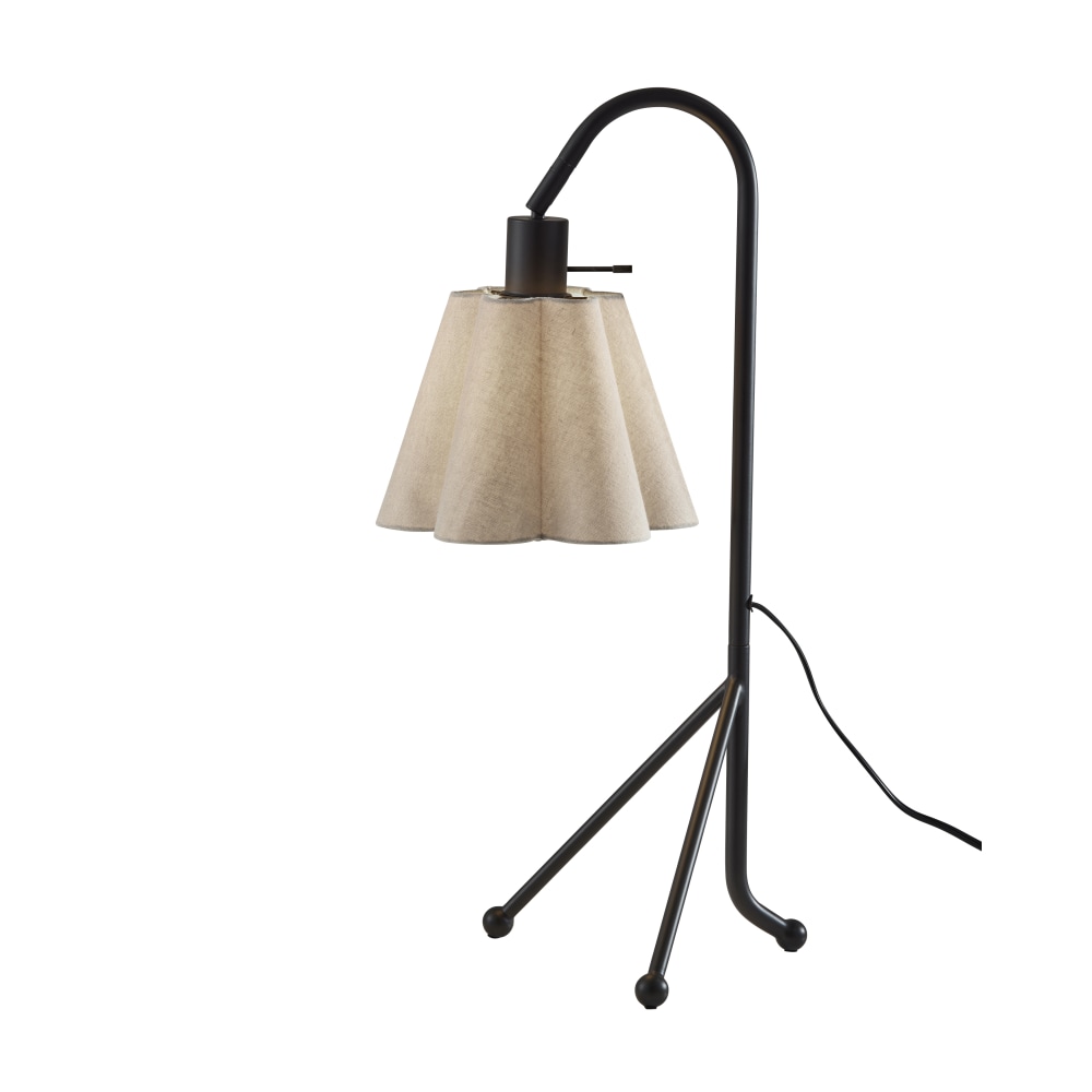 Adesso Kendra Table Lamp, Black/Oatmeal Fabric Shade MPN:9408-01
