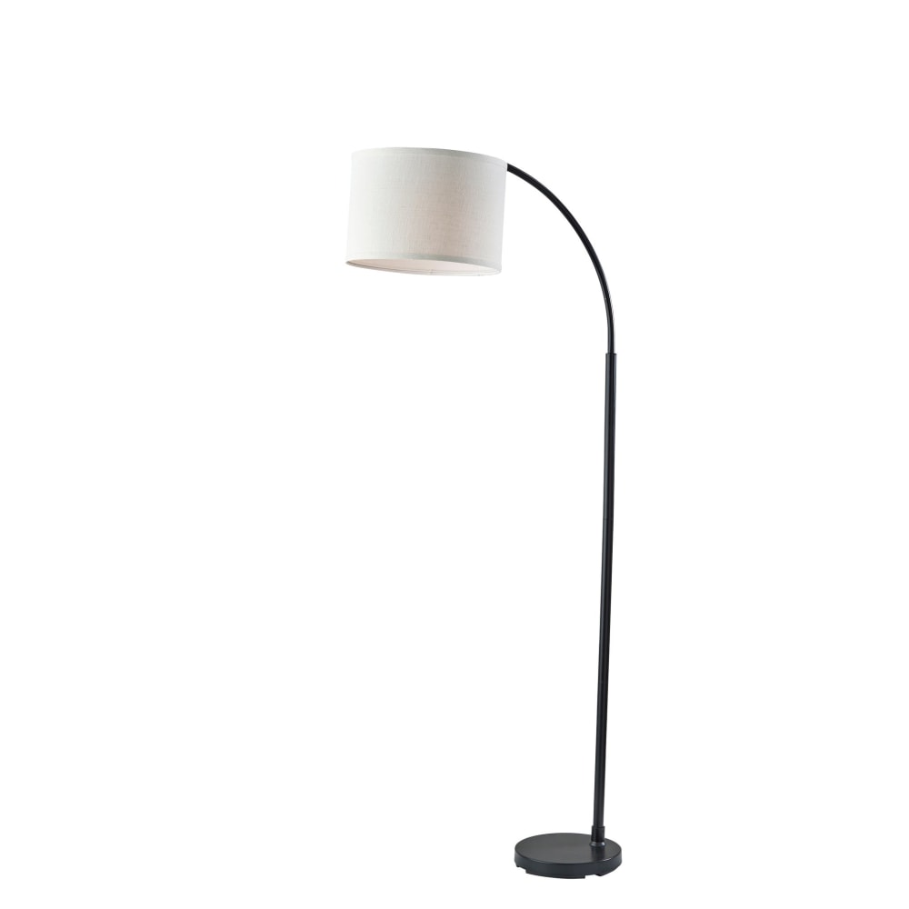 Adesso Simplee Jace Floor Lamp, 64inH, Off-White Textured Fabric Shade/Black Base MPN:SL1145-01