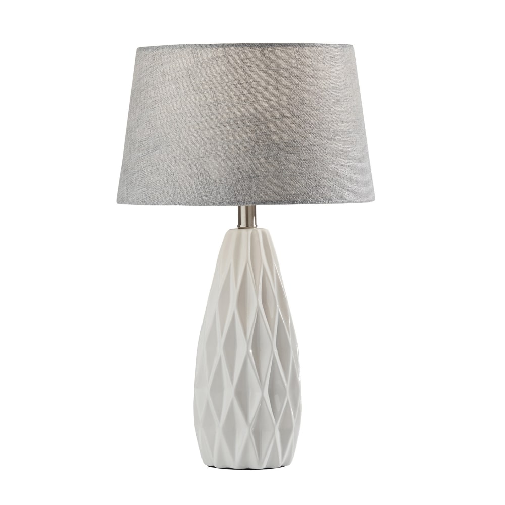 Adesso Simplee Joan 2-Piece Table Lamp Set, Light Grey Shades/White Bases MPN:SL1149-02