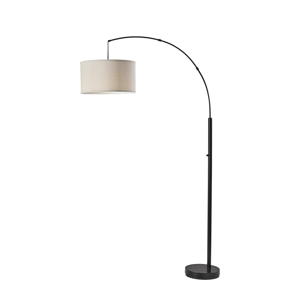 Adesso Simplee Rockwell Arc Lamp, 74inH, Oatmeal/Matte Black MPN:SL1170-01