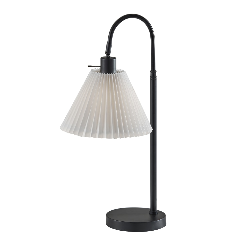 Adesso Thalia Table Lamp, Black/White Fabric Shade MPN:SL2613-01