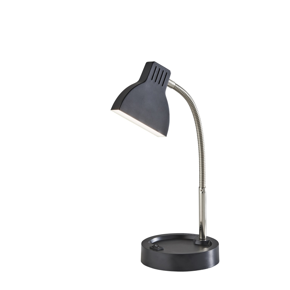 Adesso Simplee Slender LED Desk Lamp, 13-1/2inH, Black/Brushed Steel/Black MPN:SL3973-01