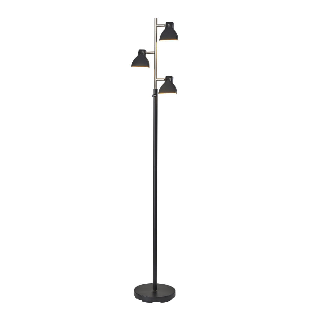 Adesso Simplee Slender LED Tree Lamp, 65inH, Black/Brushed Steel MPN:SL3975-01