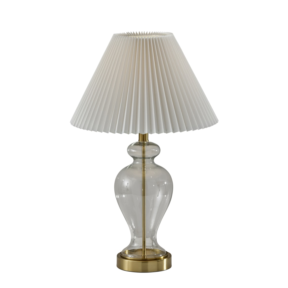 Adesso Simplee Sonata Table Lamp, 26inH, White Shade/Clear Base MPN:SL3985-02