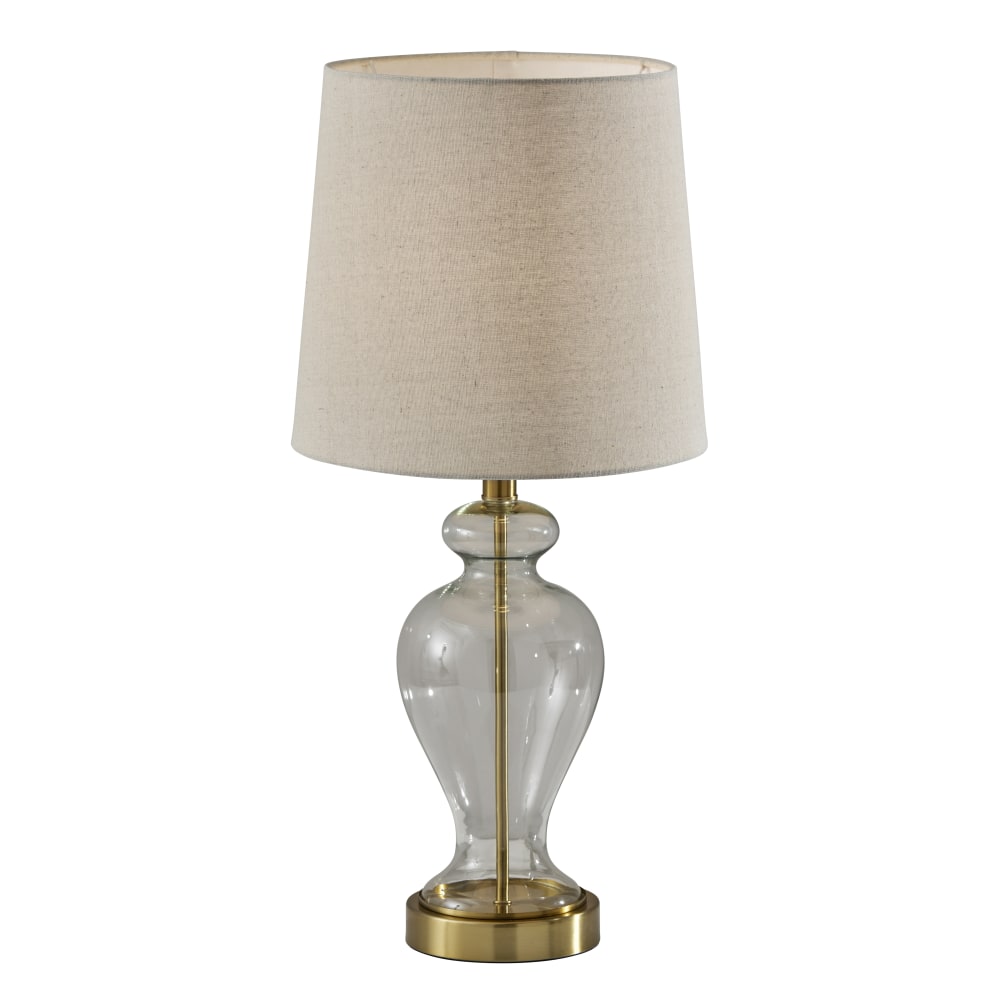 Adesso Simplee Sonata Table Lamp, 26inH, Tan Shade/Clear Base MPN:SL3985-12