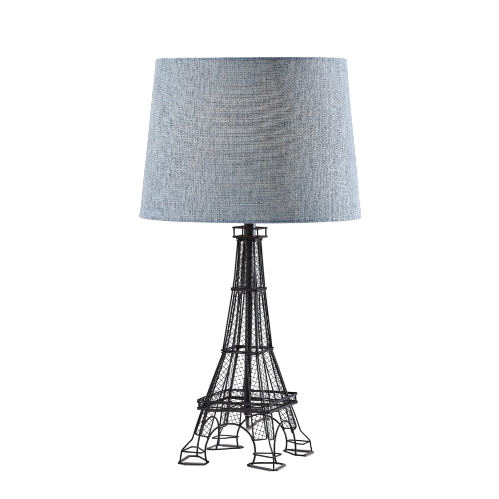 Adesso Simplee Eiffel Tower Table Lamp, 26-1/2inH, Light Blue Shade/Black Base MPN:SL5001-07