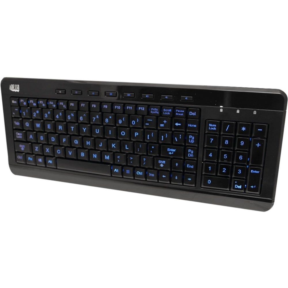 Adesso SlimTouch 120 USB Illuminated Compact Multimedia Keyboard MPN:AKB-120EB