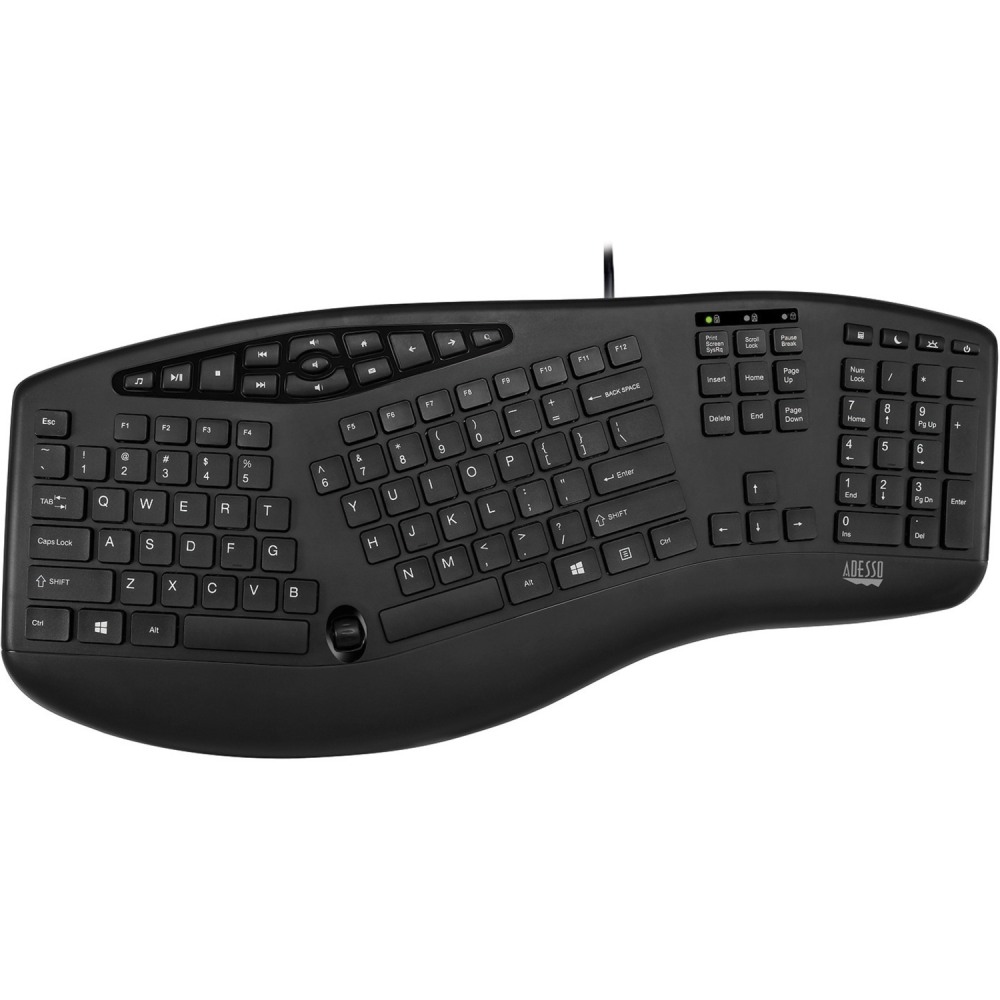 Adesso TruForm Media 160 Ergonomic Desktop Keyboard For Windows MPN:AKB-160UB