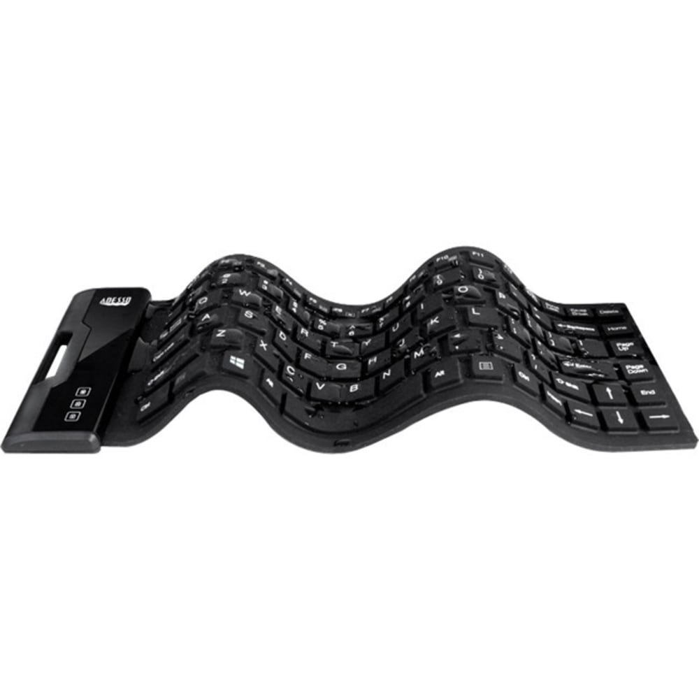 Adesso Flex Keyboard With Antimicrobial Protection, 87 Keys, Black MPN:AKB-212UB