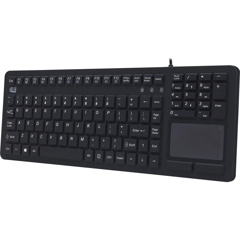 Adesso Touchpad Keyboard With Antimicrobial Protection, 108 Key, AKB-27OUB MPN:AKB-270UB