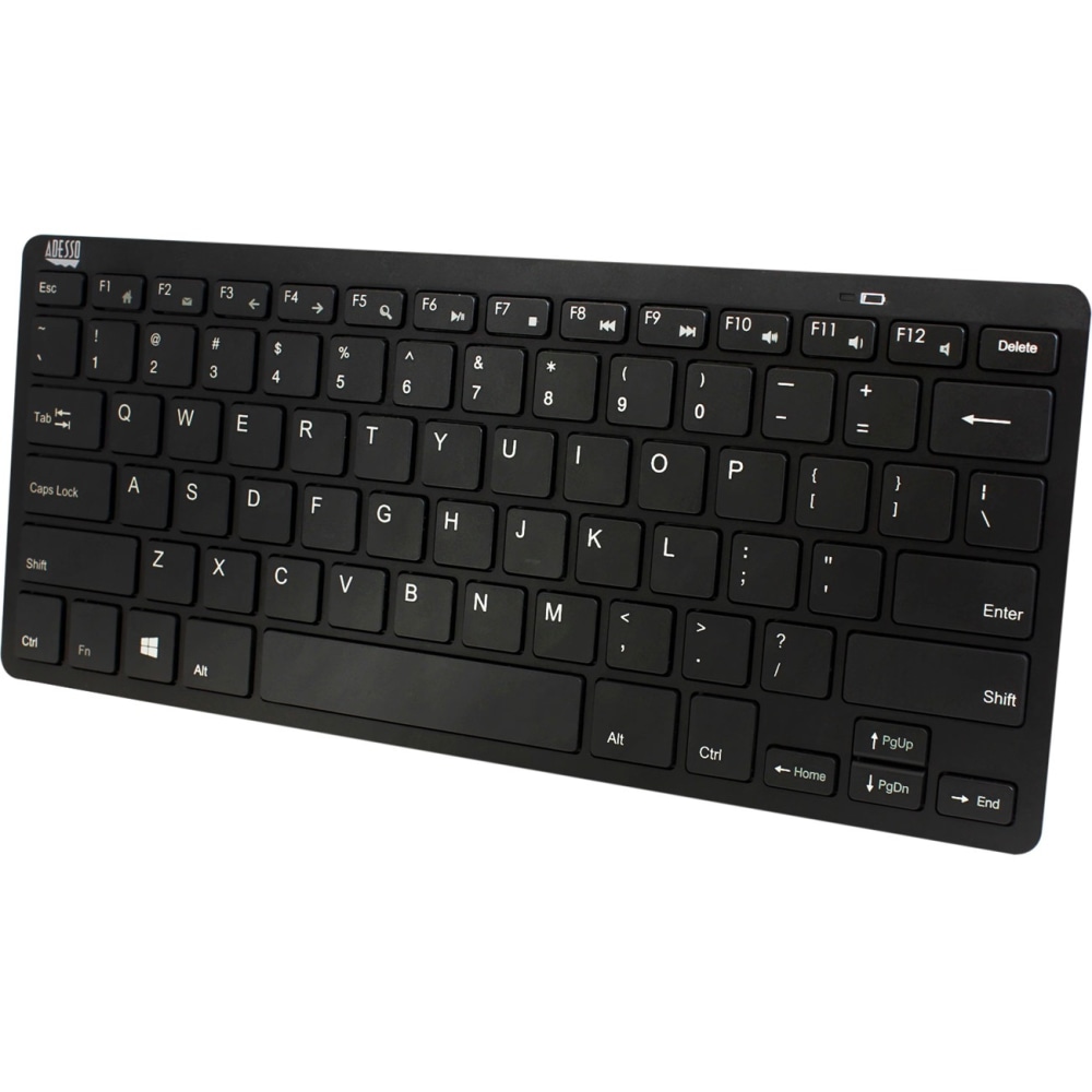 Adesso Bluetooth Wireless SlimTouch Mini Keyboard - Wireless Connectivity - Bluetooth - 30 ft - USB Interface - WKB1100BB MPN:WKB-1100BB