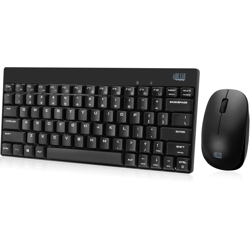 Adesso WKB-1100CB Wireless Spill Resistant Mini Keyboard & Mouse Combo, Black MPN:WKB-1100CB
