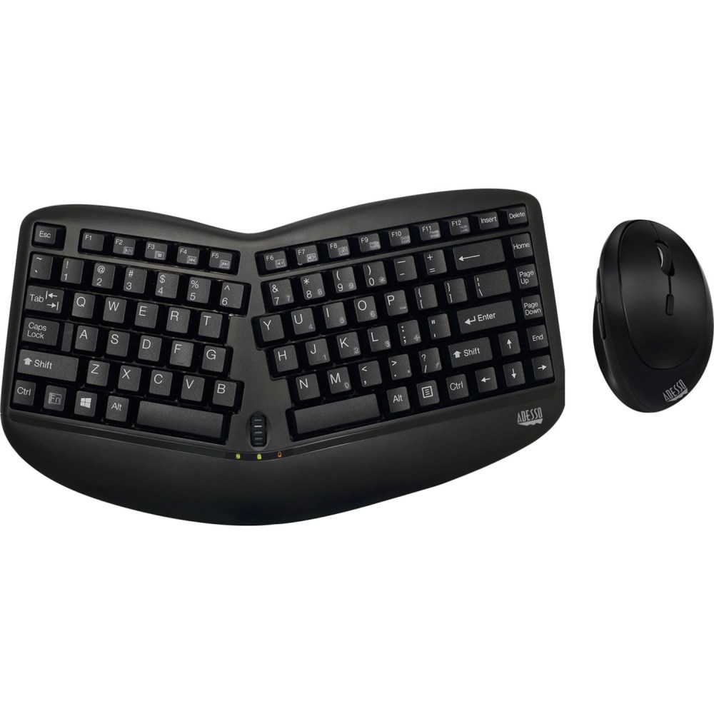 Adesso Tru-Form Media 1150 Wireless Ergo Mini Keyboard And Mouse Combo MPN:WKB-1150CB