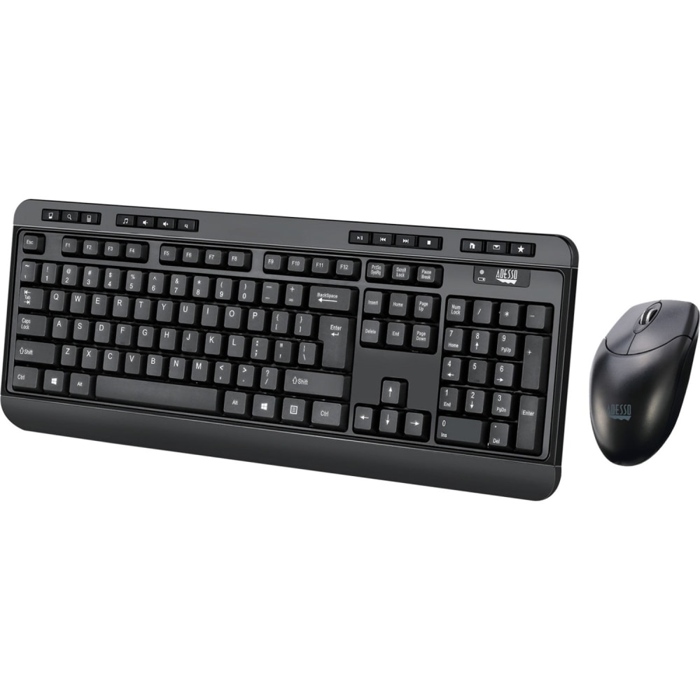 Adesso Antimicrobial Wireless Desktop Keyboard and Mouse Combo, Black MPN:WKB-1320CB