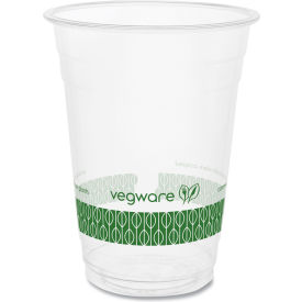 Vegware™ 96-Series Compostable Cold Cups 16 oz. Capacity Clear/Green 1000/Carton R500Y-G