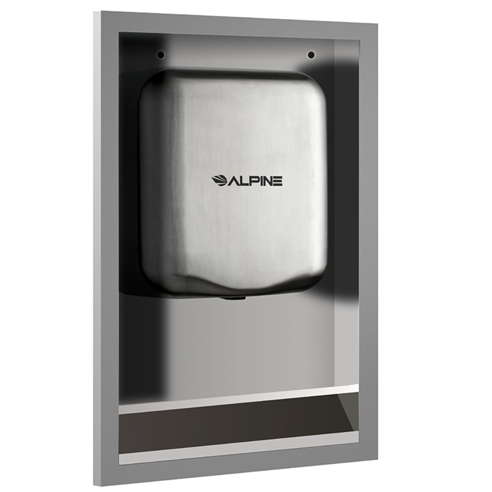 Alpine Hemlock Electric Hand Dryer Recess Kit, 26inH x 16-3/8inW x 3-7/16inD, Stainless Steel MPN:400-RECESS