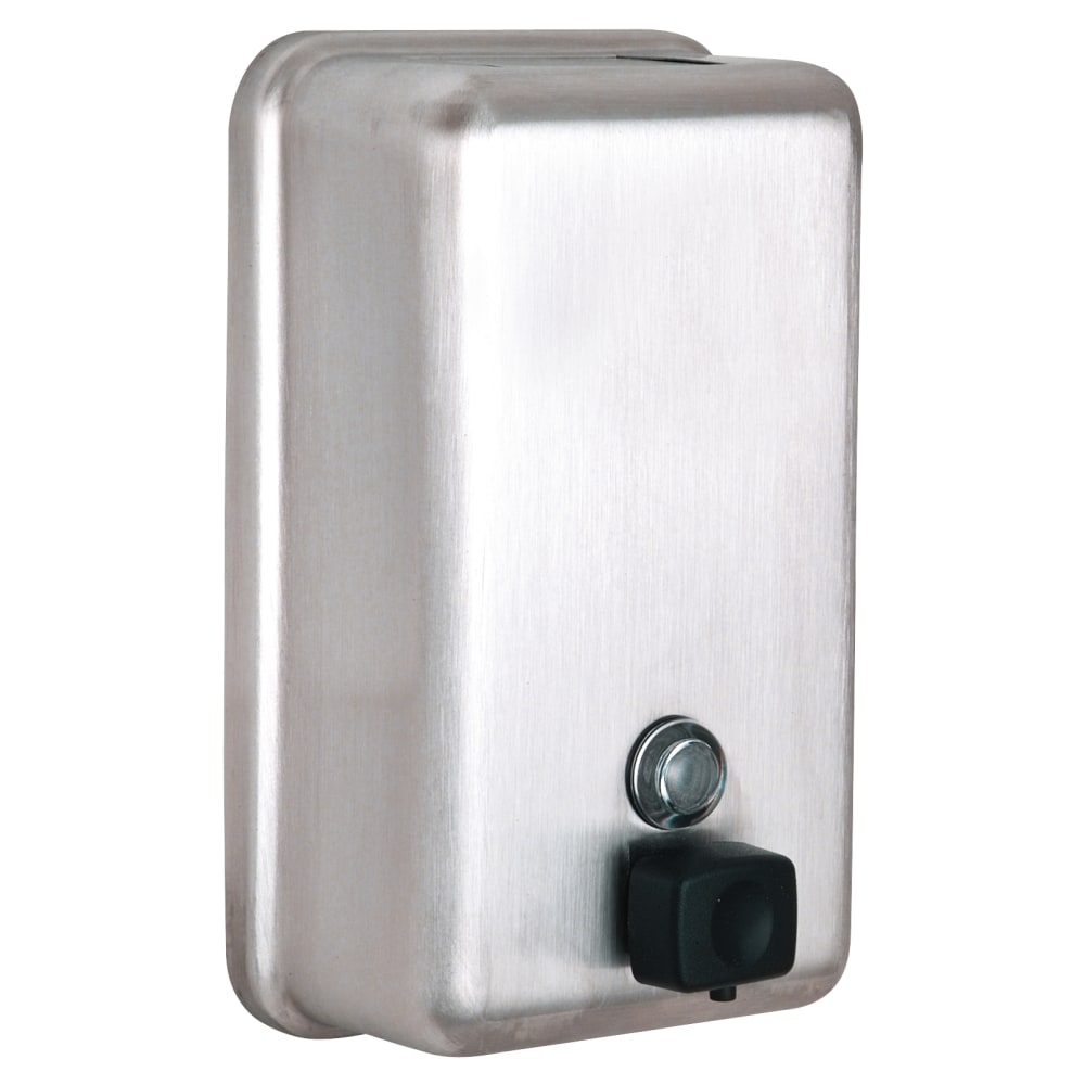 Alpine Vertical Manual Surface-Mounted Liquid Soap Dispenser, 8-1/8inH x 4-13/16inW x 2-13/16inD, Stainless Steel MPN:423-SSB