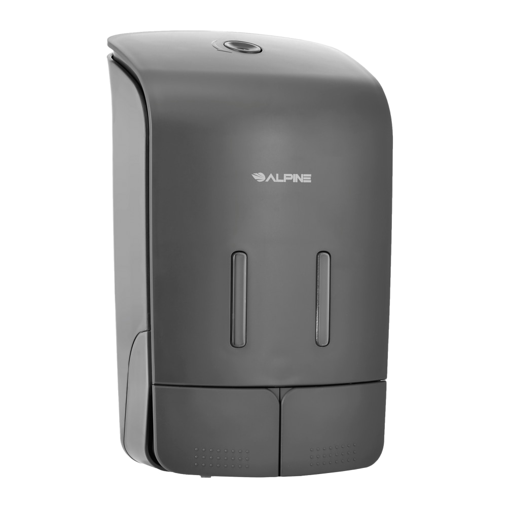 Alpine Wall-Mounted Dual Soap/Hand Sanitizer Dispenser, 9-13/16inH x 5-3/4inW x 3-3/4inD, Gray MPN:426-GRY