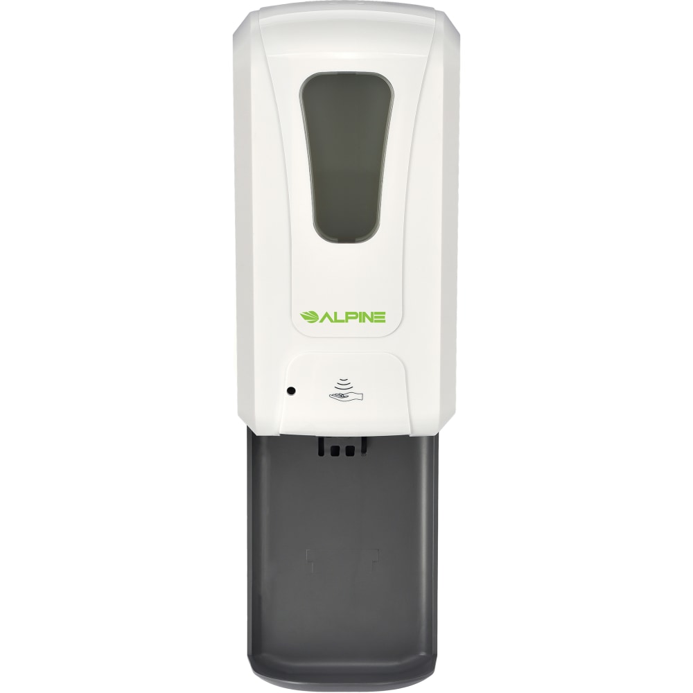Alpine Wall Mount Automatic Gel Hand Sanitizer Dispenser, 18-1/8inH x 6inW x 4-1/2inD, White MPN:430-L-T