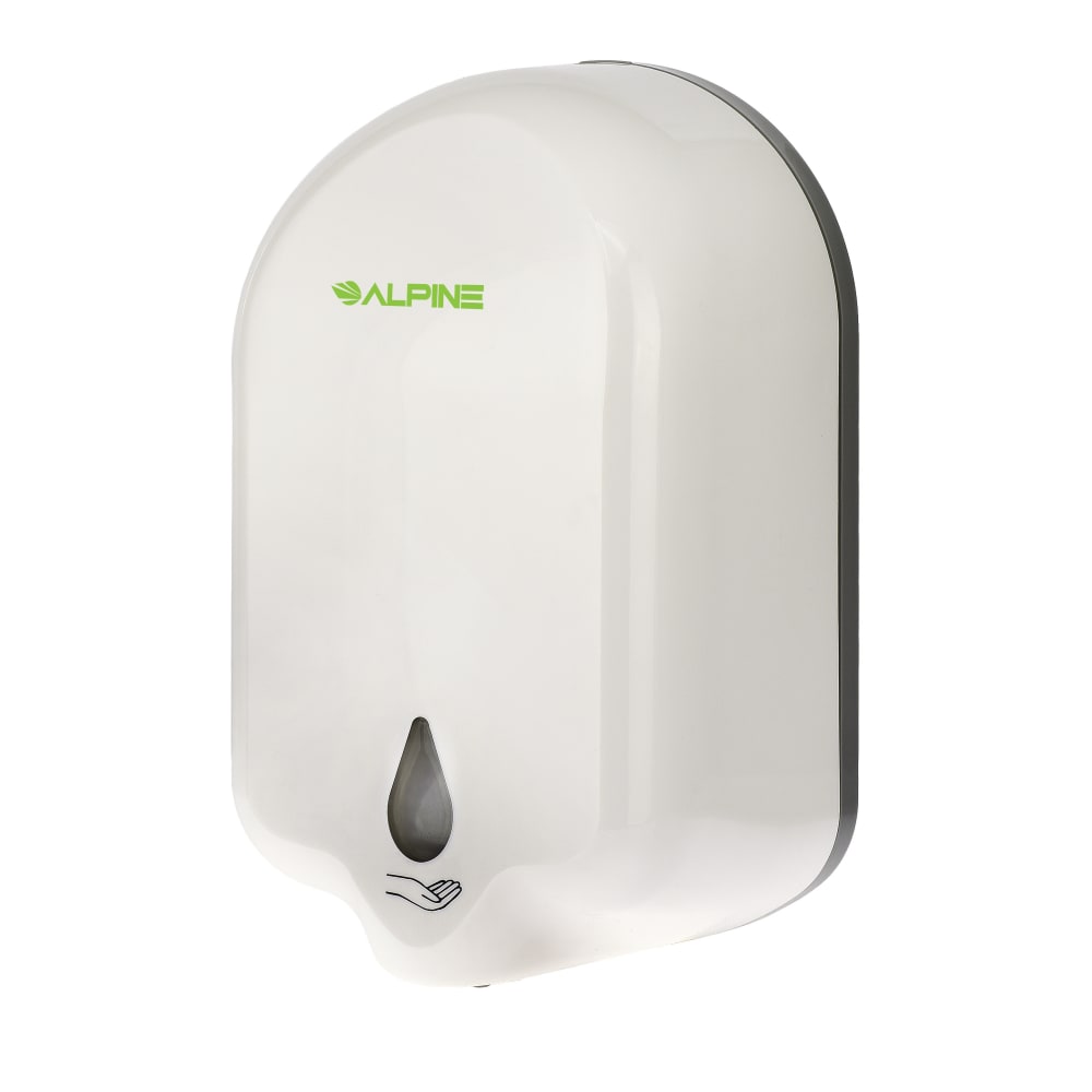 Alpine Wall-Mount Automatic Liquid Hand Sanitizer Dispenser, 1100 ml, 9-1/4inH x 5-1/2inW x 4-1/8inD, White MPN:431-L