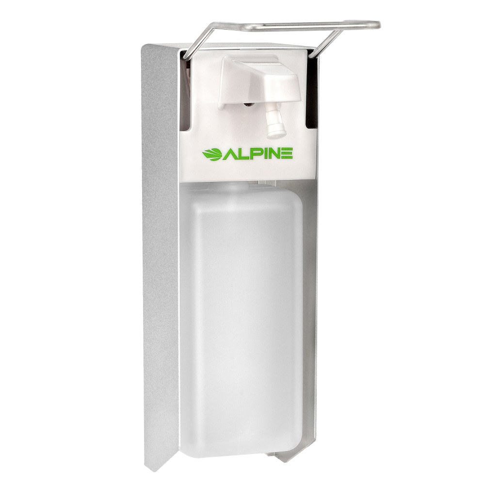 Alpine Wall-Mount Hand Sanitizer Dispensers, 13inH x 4inW x 9inD, Stainless Steel, Set Of 2 Dispensers MPN:4322