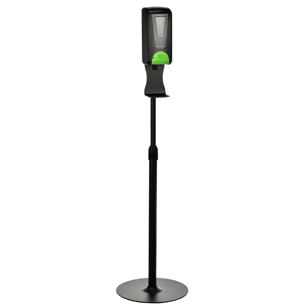 Alpine Automatic Gel Hand Sanitizer Dispenser With Floor Stand, Adjustable Height, 1200 mL, 55-1/2inH x 14-1/2inW x 14-1/2inD, Black MPN:ALP430-L-S-BLK