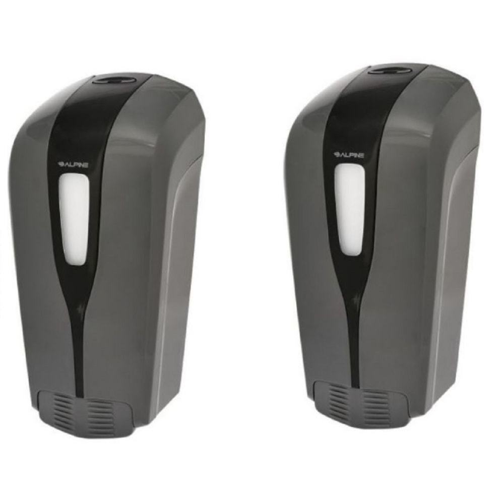 Alpine Aspen Commercial Refillable Manual Foam Soap Dispensers, 8-3/4inH x 4-1/4inW x 3-1/4inD, Gray, Pack Of 2 Dispensers MPN:ALP427-F-GRY-2PK