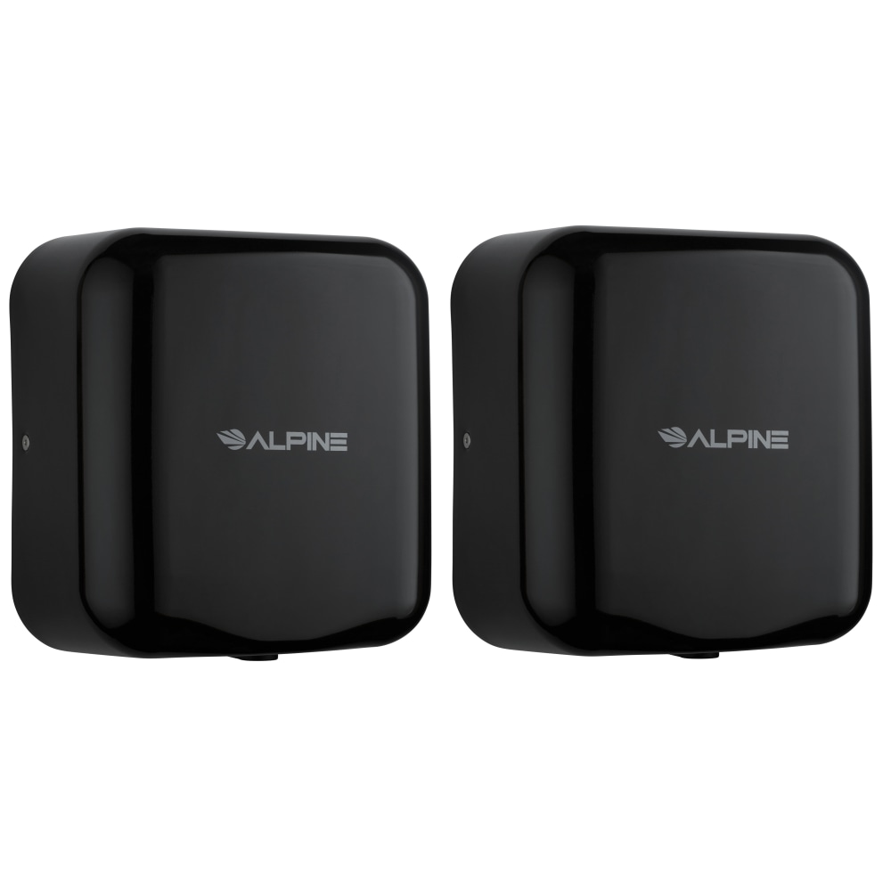 Alpine Industries Hemlock Commercial Automatic High-Speed Electric Hand Dryers, Black, Pack Of 2 Dryers MPN:ALP400-10-BLA-2PK