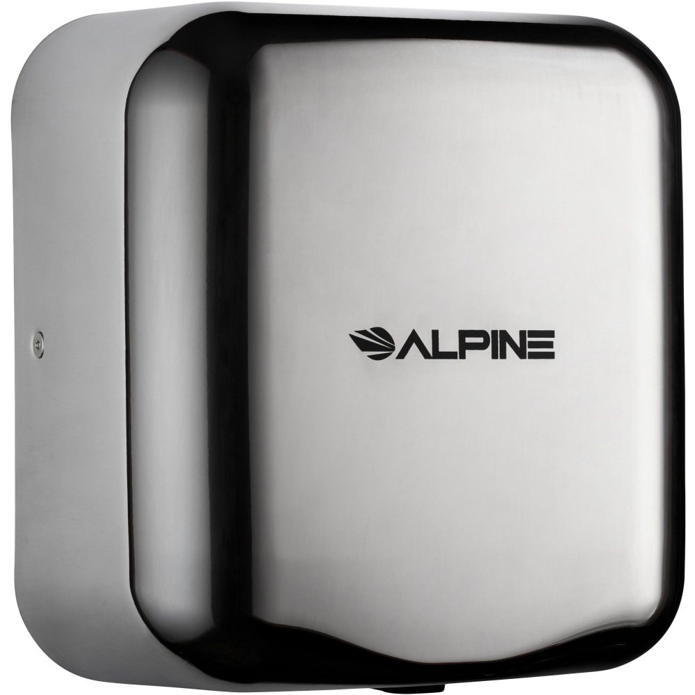 Alpine Industries Hemlock Commercial Automatic High-Speed Electric Hand Dryer With Wall Guard, Chrome MPN:ALP400-10-CHR-PKG
