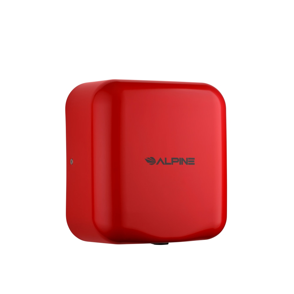 Alpine Industries Hemlock Commercial Automatic High-Speed Electric Hand Dryer With Wall Guard, Red MPN:ALP400-10-RED-PKG