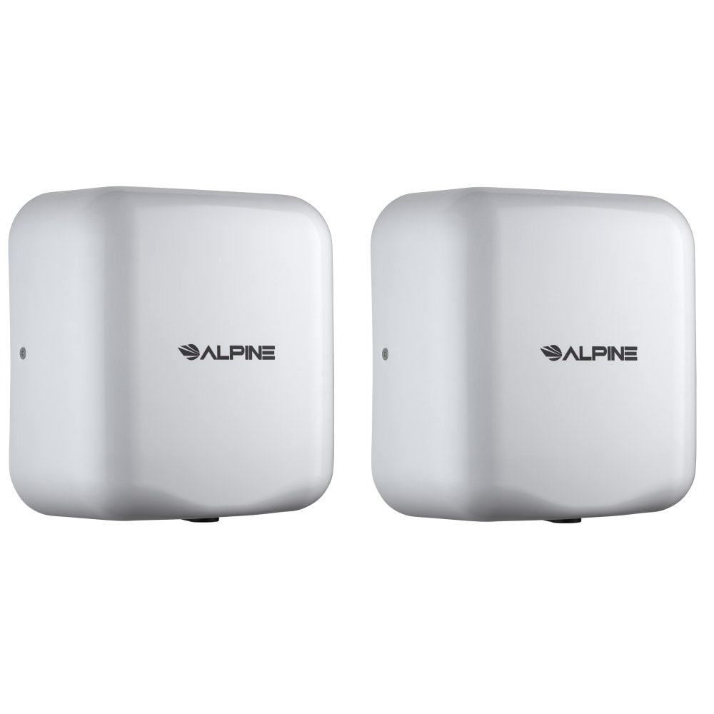 Alpine Industries Hemlock Commercial Automatic High-Speed Electric Hand Dryers, White, Pack Of 2 Dryers MPN:ALP400-10-WHI-2PK